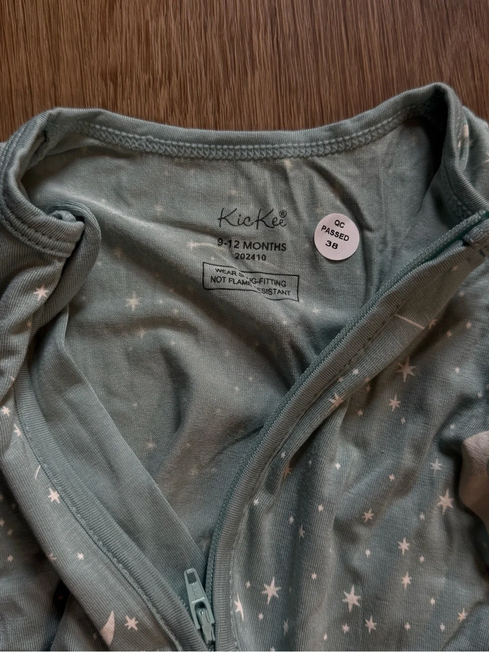 Moon & Stars Green Footed One-Piece